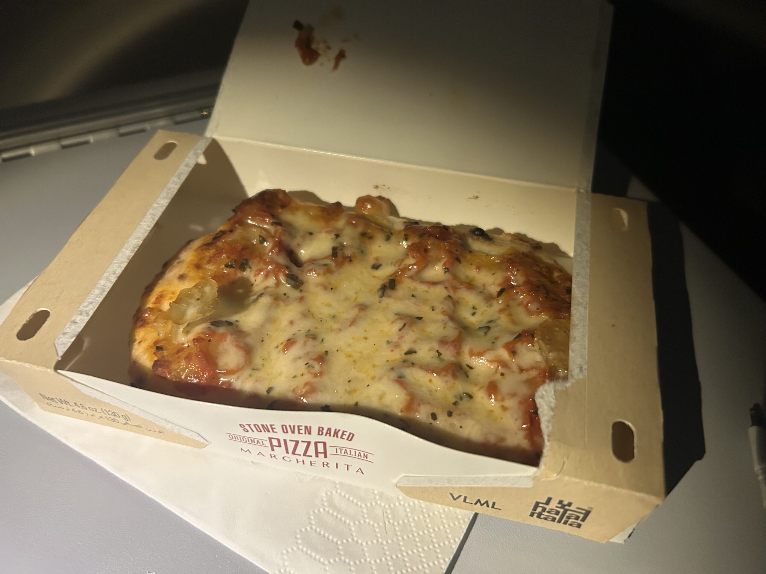 Boxed pizza served last