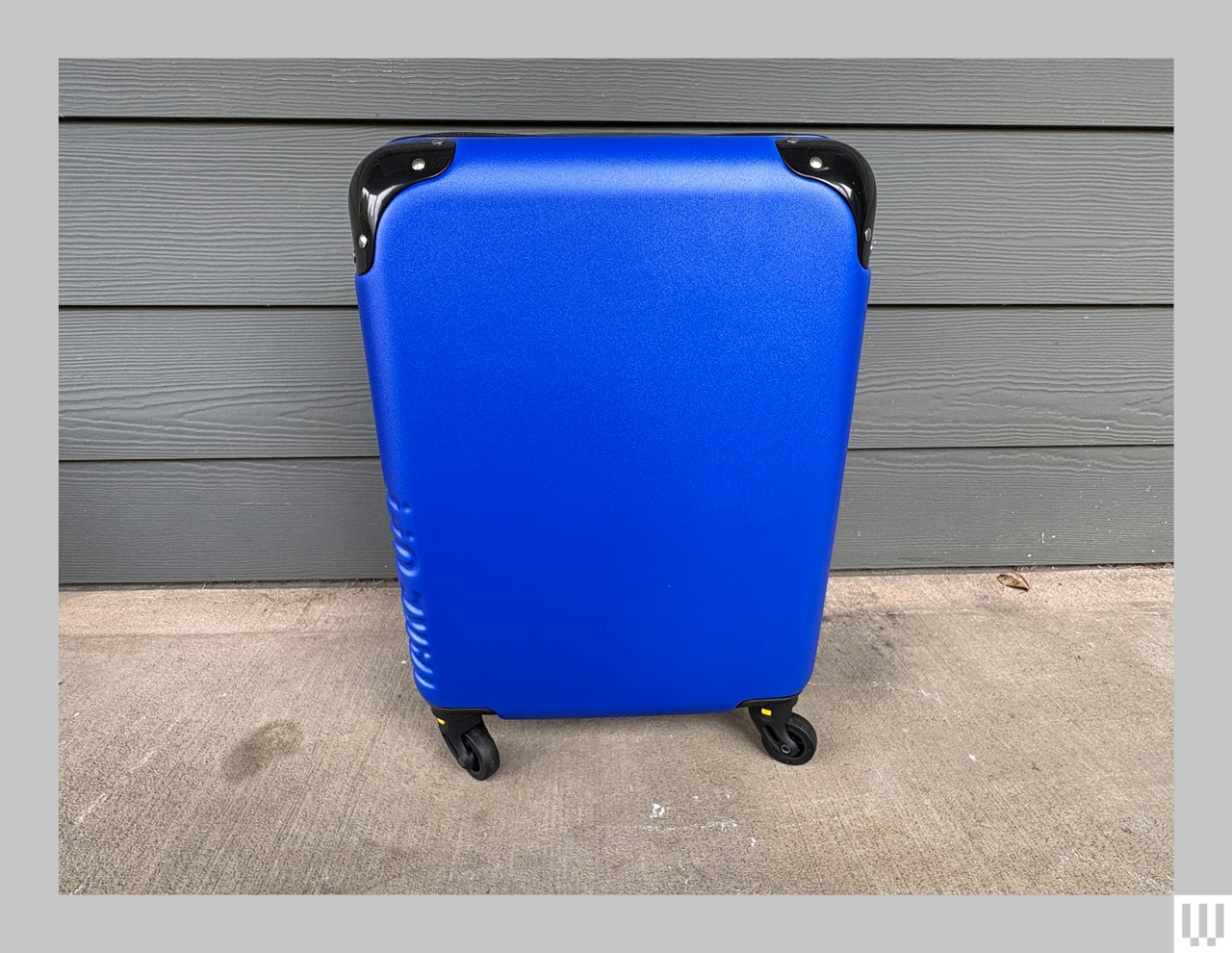 Take Off Personal Item Suitcase, a small blue rolling luggage carrier