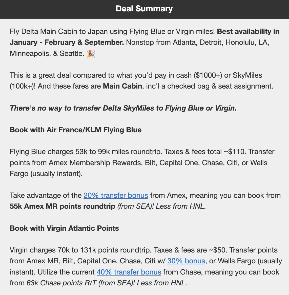 Delta Virgin flight deal booking instructions