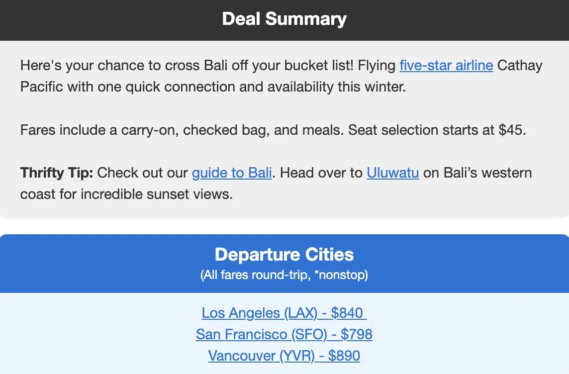 Bali, Indonesia flight deal