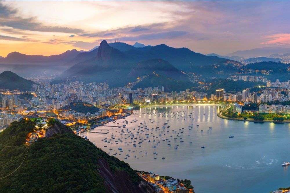 Rio de Janeiro on sunset.