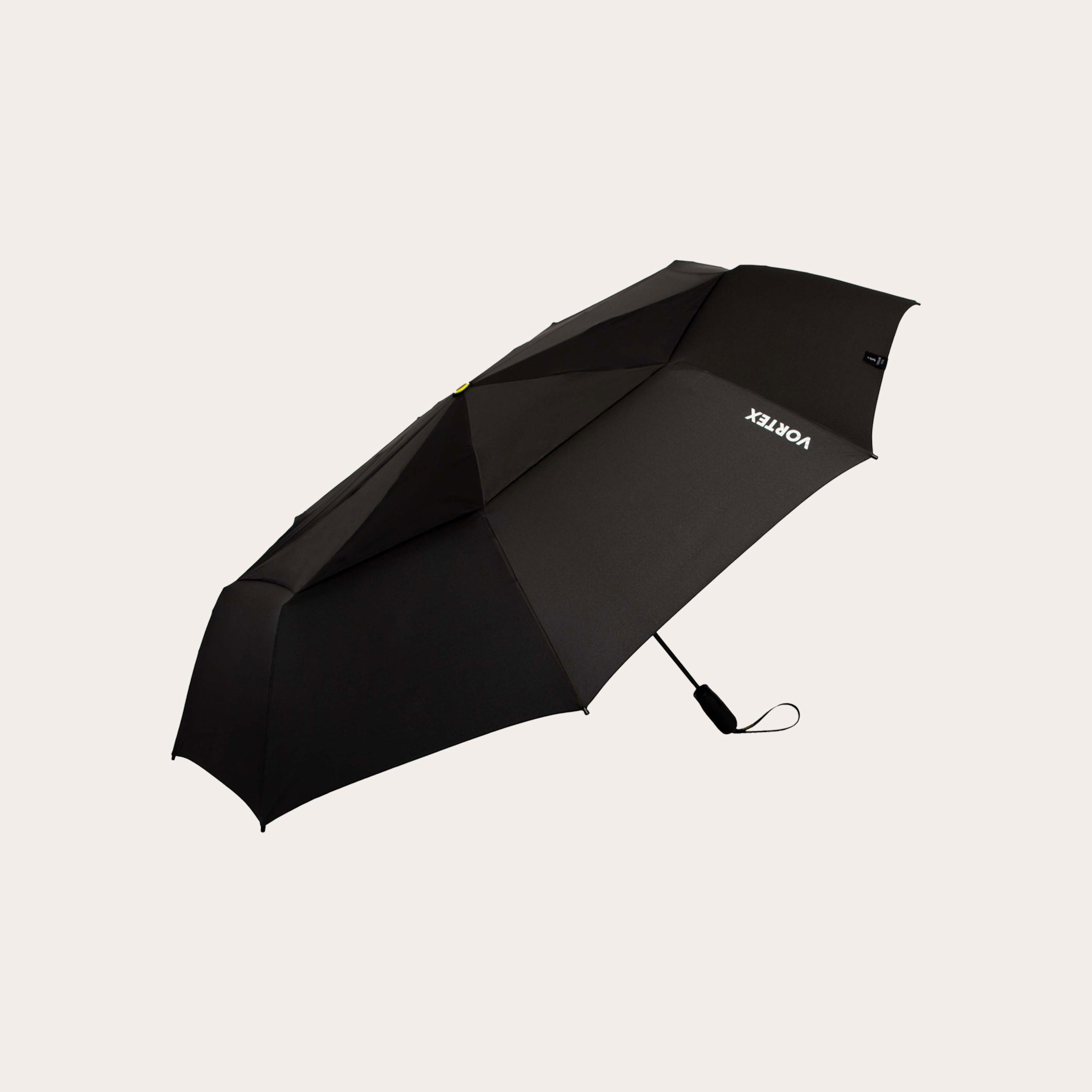 Black opened umbrella.