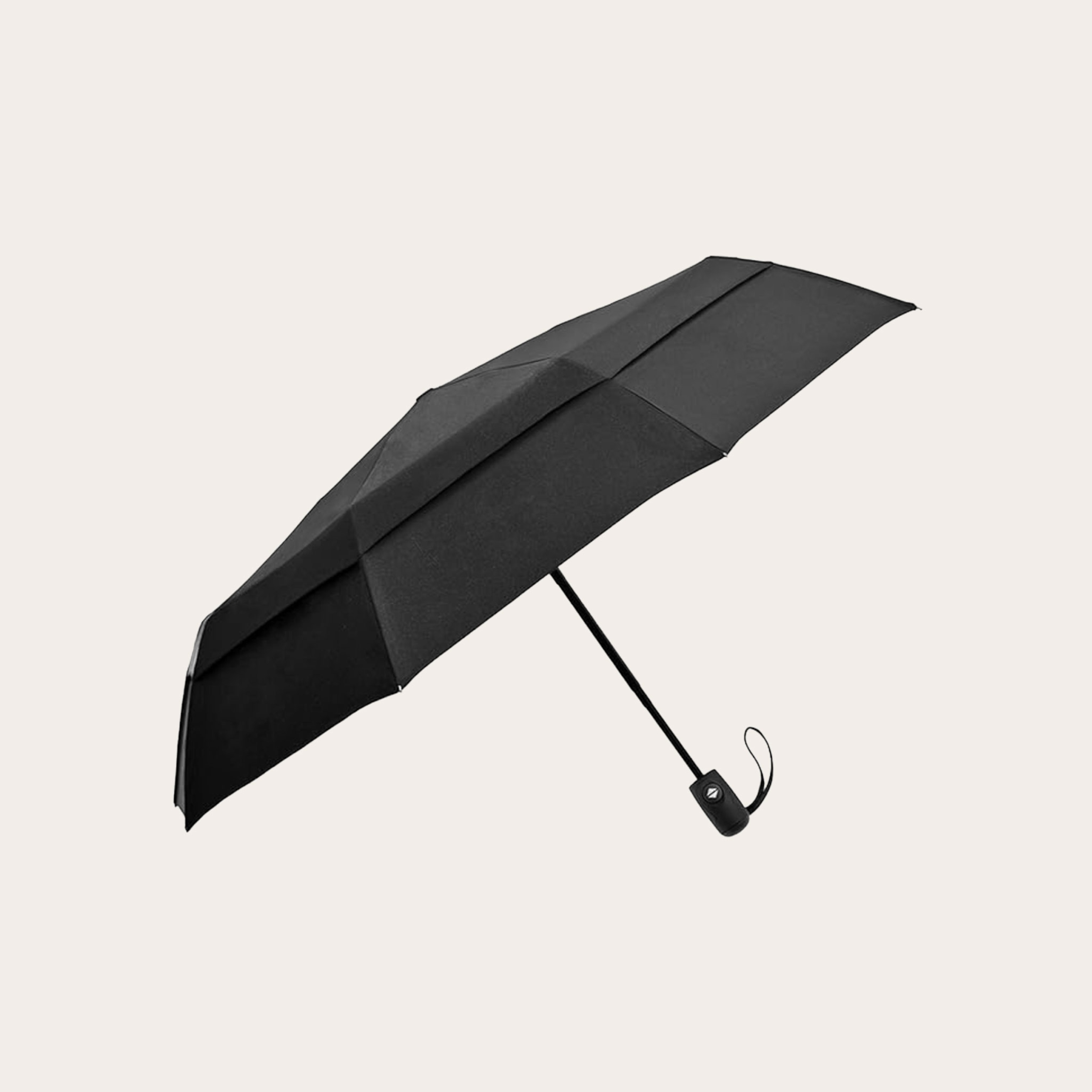 Black umbrella opened.