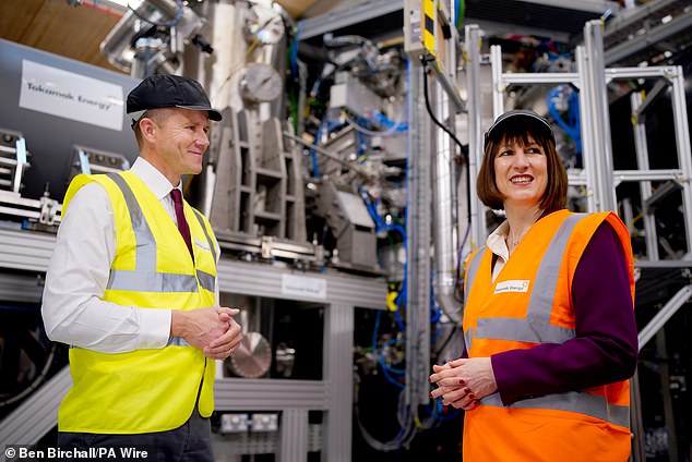 Rachel Reeves pictured earlier this month during a visit to Tokamak Energy in Milton, Abingdon