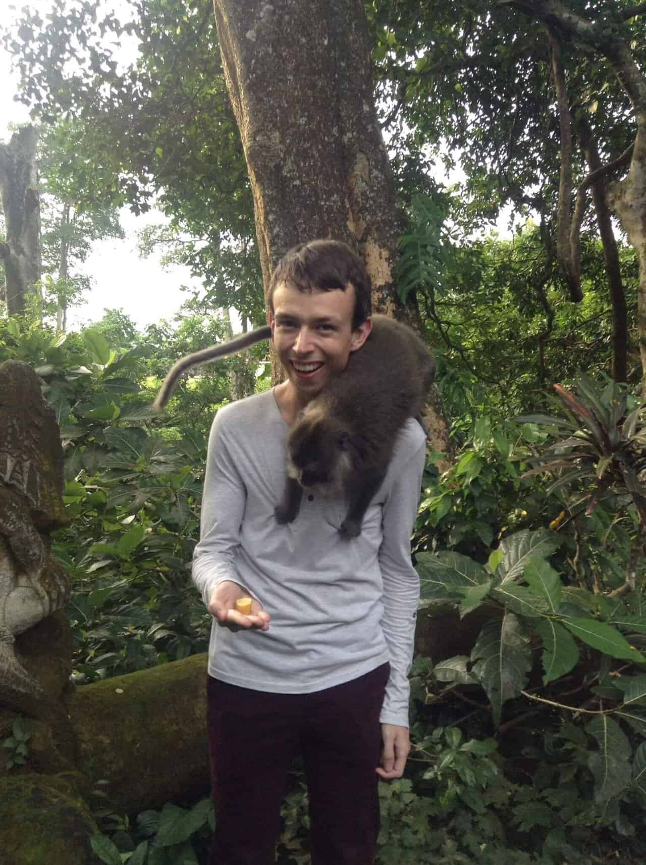 Alex at the Monkey Forest in Ubud, Bali, Indonesia