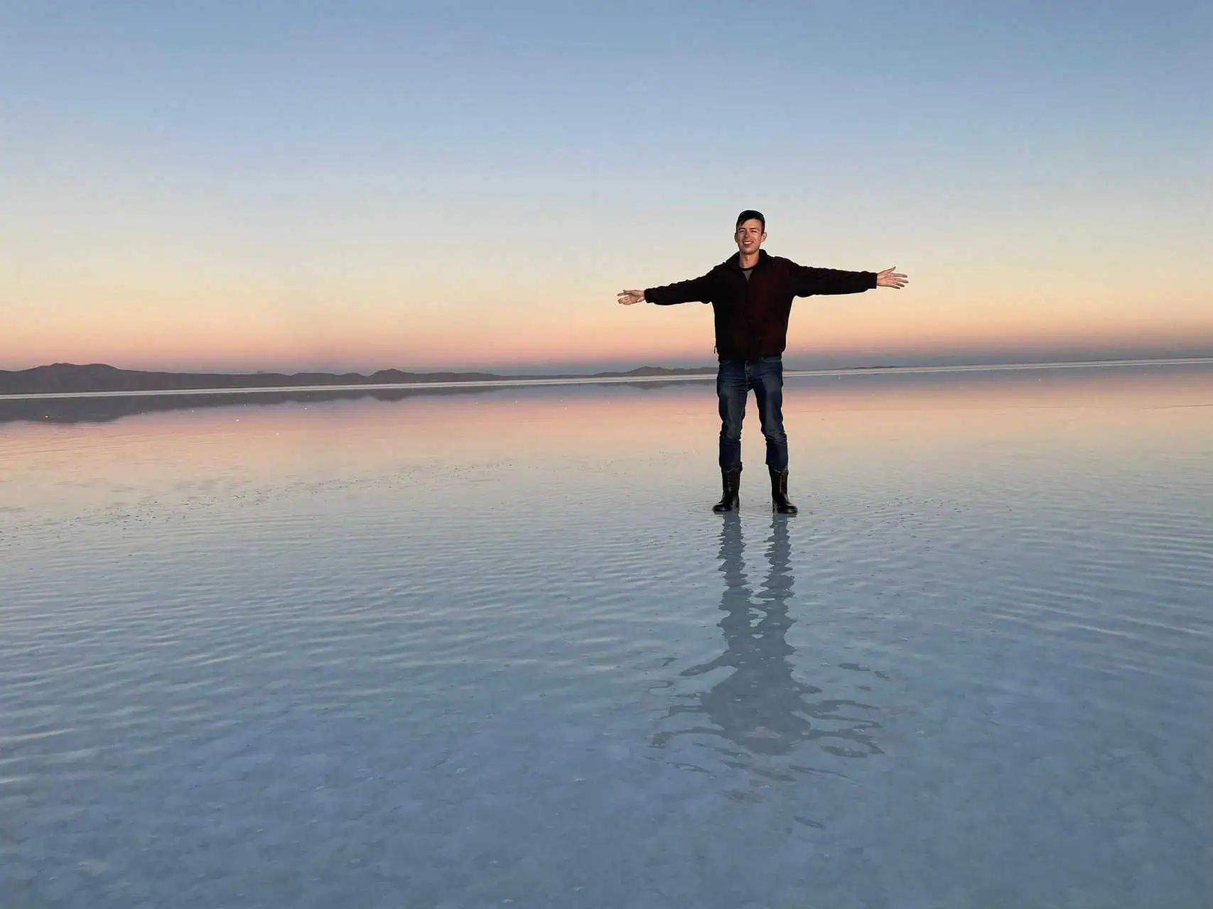 Alex at the Uyuni Salt Flats in Bolivia