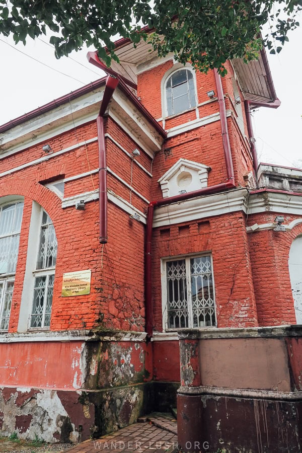 The Children's Library in Poti, a heritage red brick building.