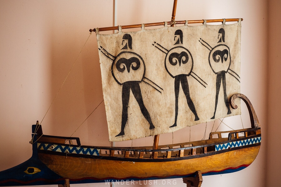 A model ship at the local museum in Poti, Georgia.