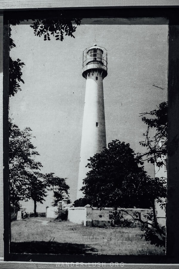 An old photo of Poti Lighthouse at the local museum.