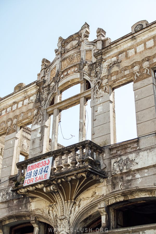 An Art Nouveau building facade in Poti, Georgia.