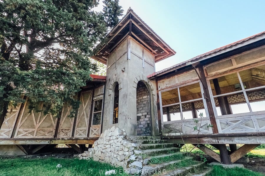 An old house on the canal in Poti, Georgia.