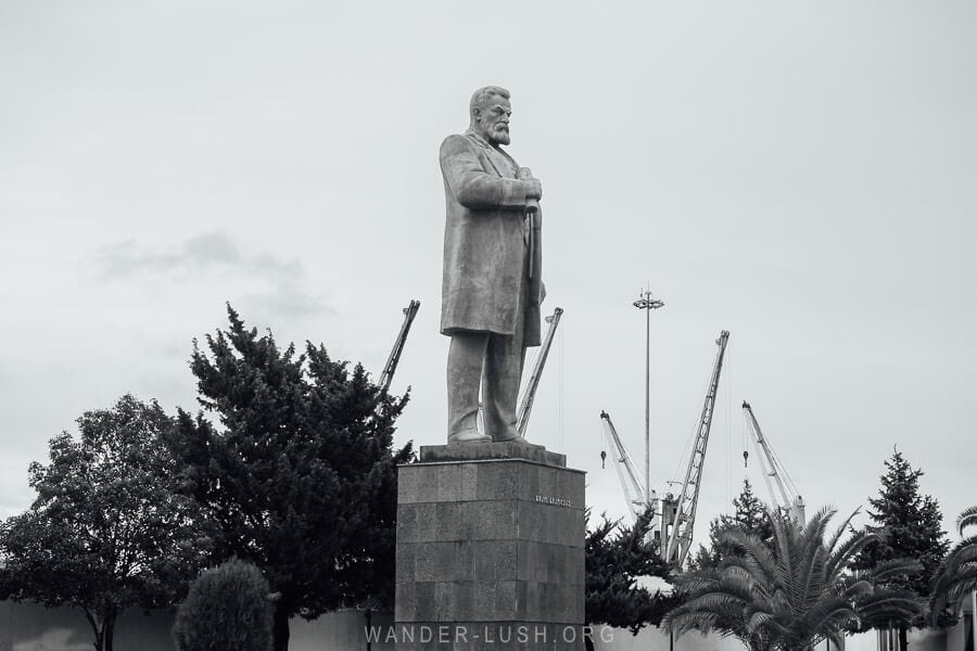 Statue of Niko Nikoladze at the Poti Sea Port.