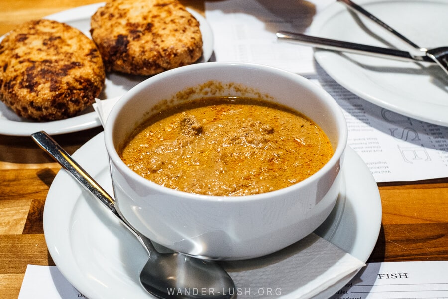 Kharcho at a restaurant in Poti, traditional Megrelian food.