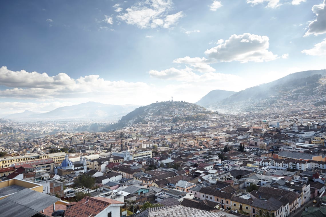 View of central Quito, capital of Ecuador