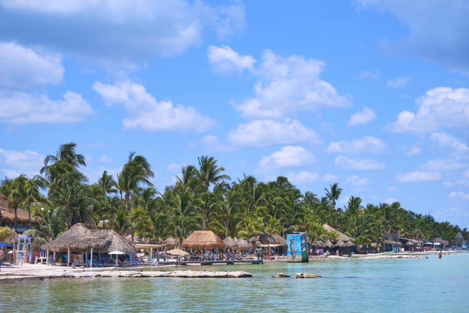 A view of one of the beaches on the island of Holbox, a prominent tourist destination located in the north of the state of Quintana Roo (Mexico).