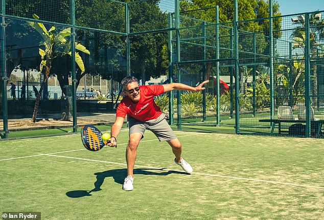 Ian (pictured), 52, co-founder of Padel Tripper, says: 'The weather is so good there is more to do that doesn't involve spending'