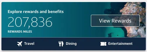 Capital One homepage with "view rewards" button