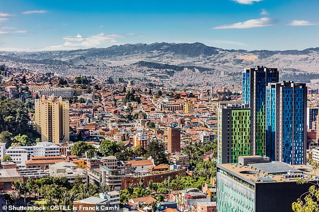 An expat living in second-place Colombia says they enjoy the country's 'affordable cost of living'. Pictured is Bogota