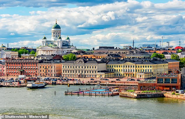 Finland places second from last on the list, with one in five expats unsatisfied with their financial situation. Pictured is Helsinki