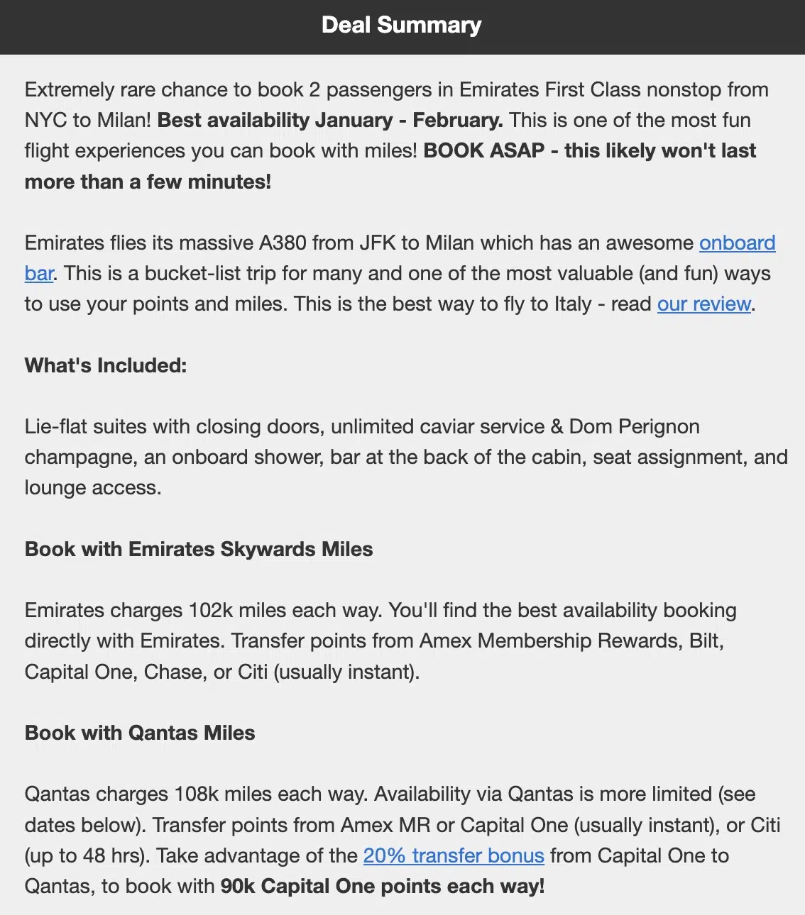 Information on how to book Emirates first class seats. 