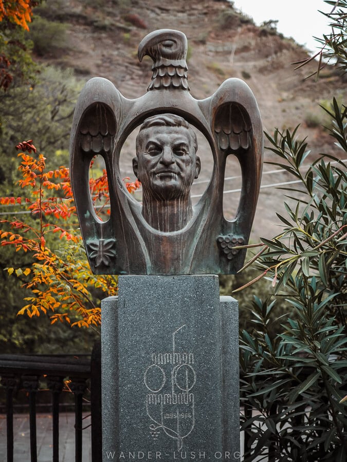 A sculpture in Mtatsminda Pantheon.