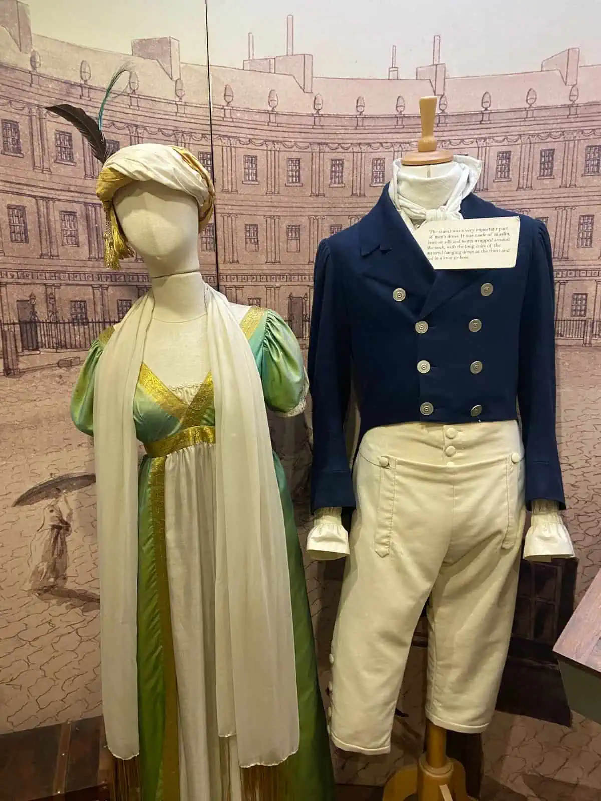 regency costumes at The Jane Austen Centre in Bath, UK