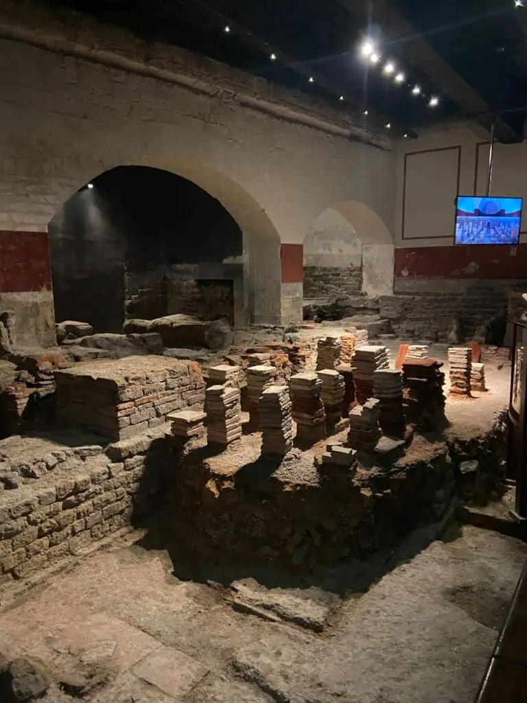 Roman baths hot bath room with furance