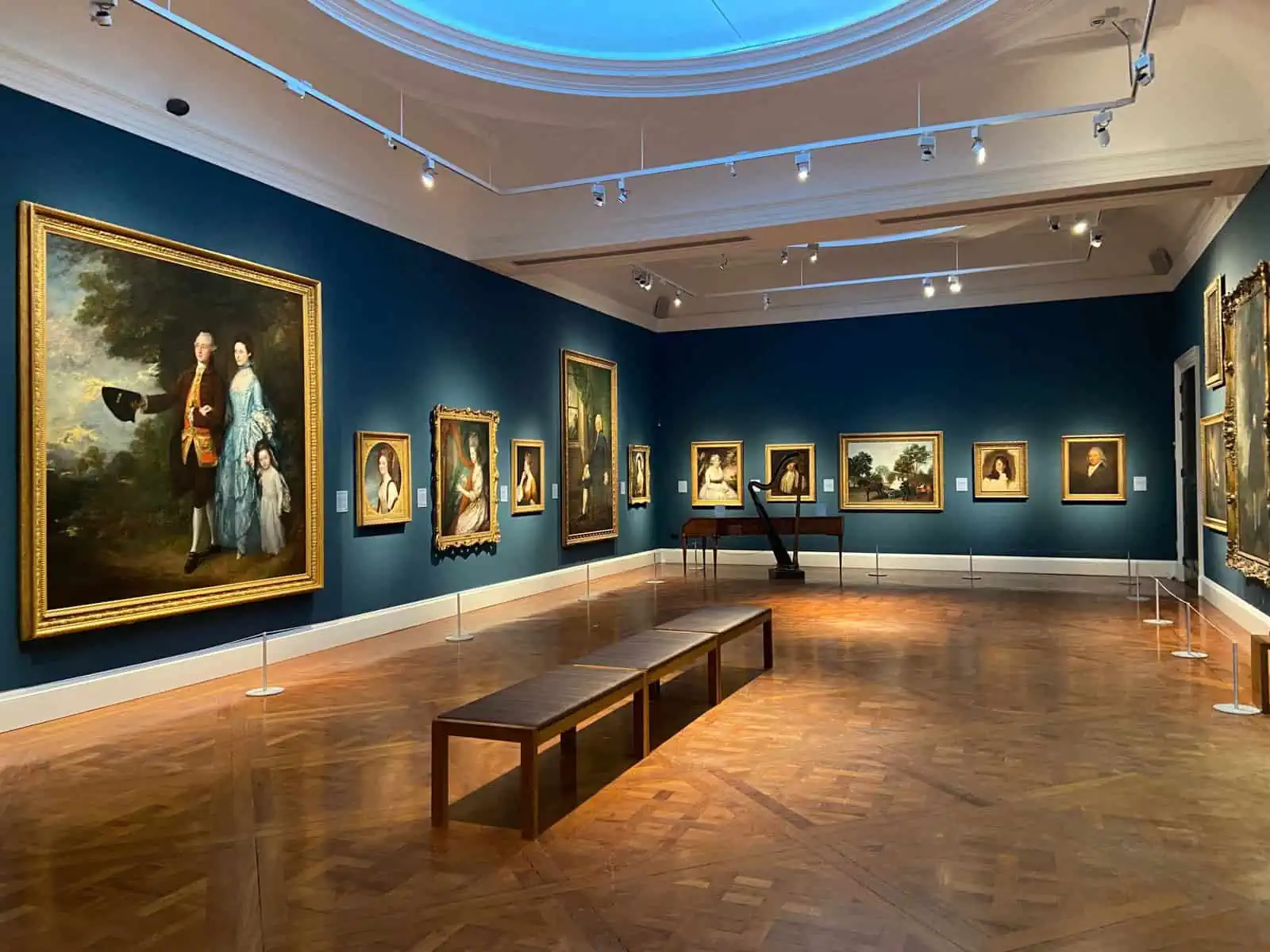 A room of paintings inside The Holburne Museum in Bath, England