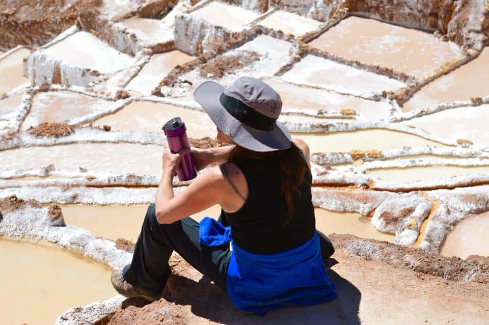 Lyn at Maras Salt Mines Peru