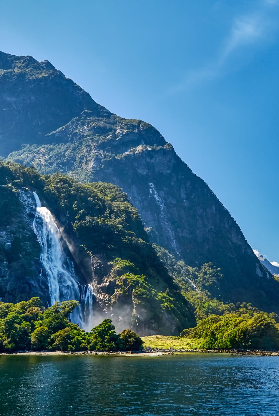 bowen falls, milford sound, fiordland national park, southland, new zealand