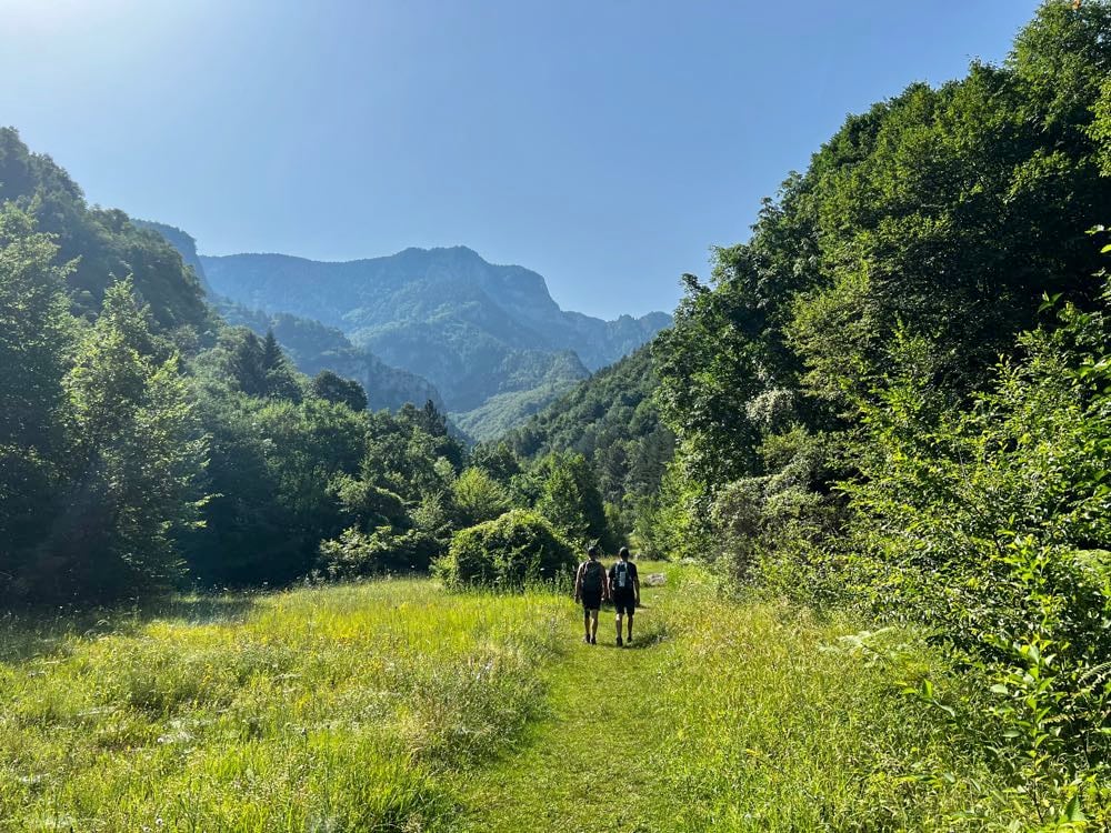 Hiking scene in Bulgaria during the summer months