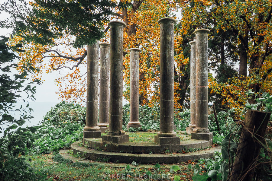 A ring of old collanades overlooking the Black Sea in the village of Tsikhisdziri.