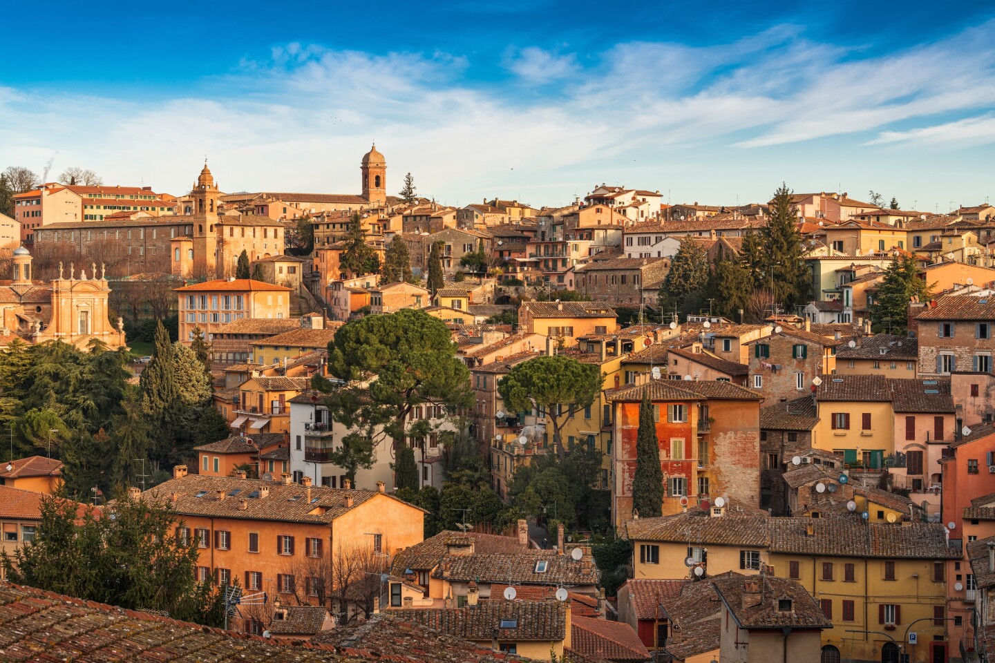 European city made of Yellow-colored buildings