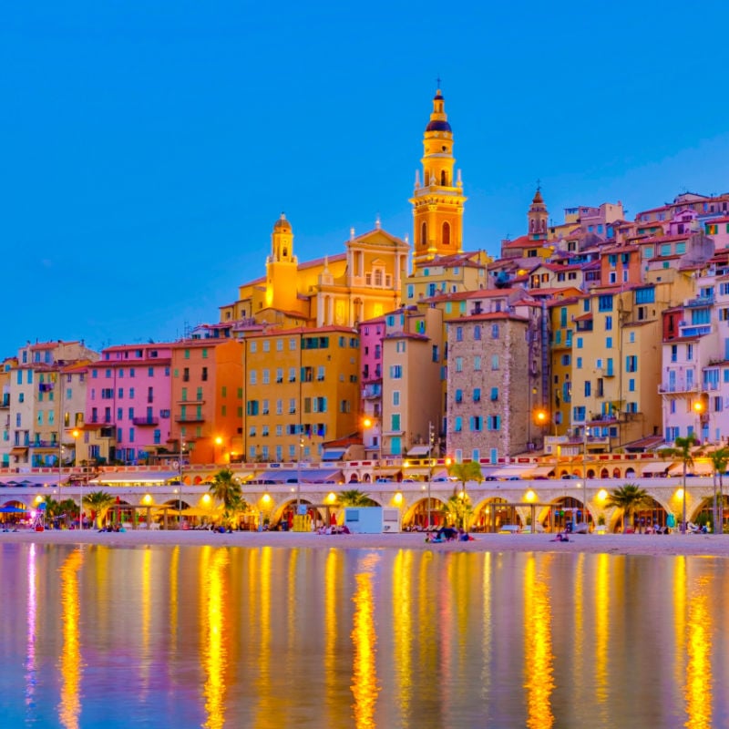 View on the old part of Menton, Provence-Alpes-Cote d'Azur, France