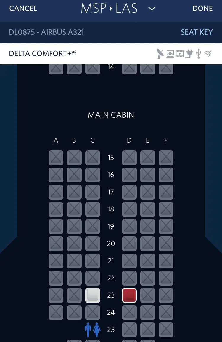 delta airlines seat map with open seats