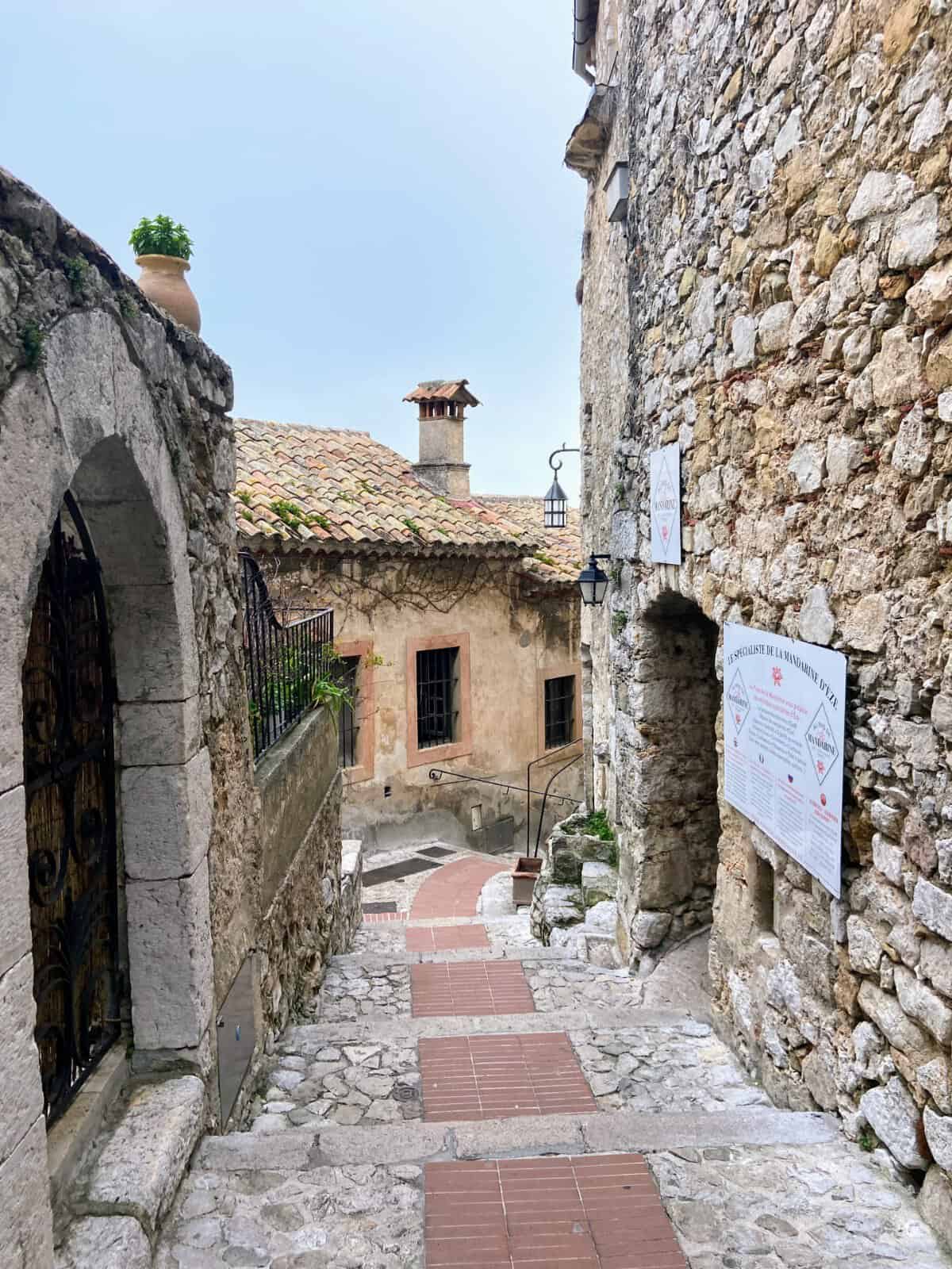 City streets of Eze, Cote d'Azur, France