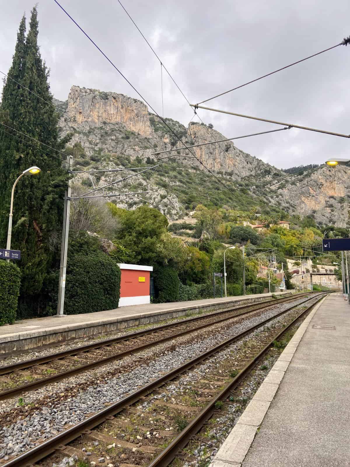 Train station in Eze, Eze sur Mer, going from Nice to Eze