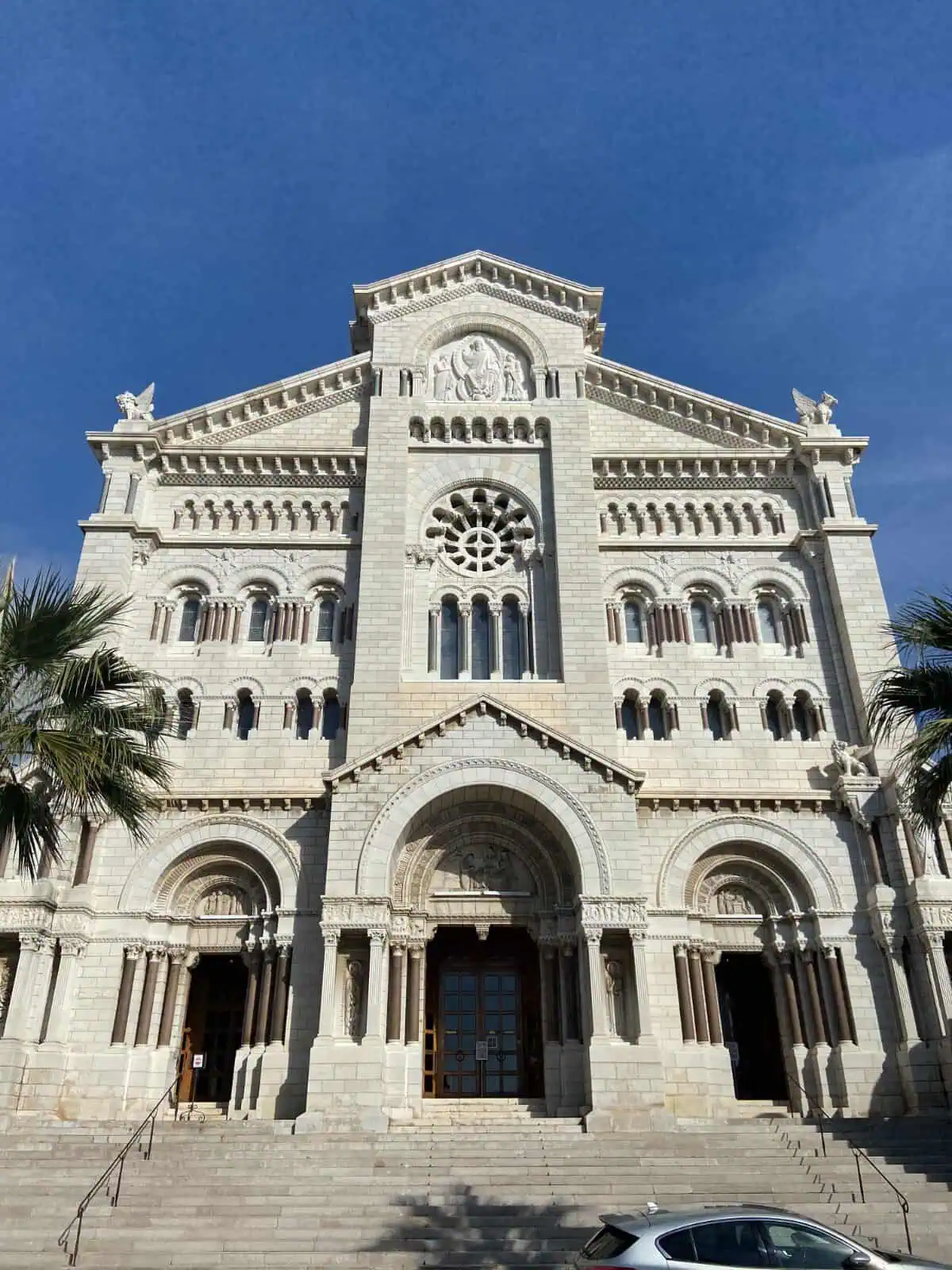 Exterior of the Cathedral of Monaco where Princess Grace Kelly is buried