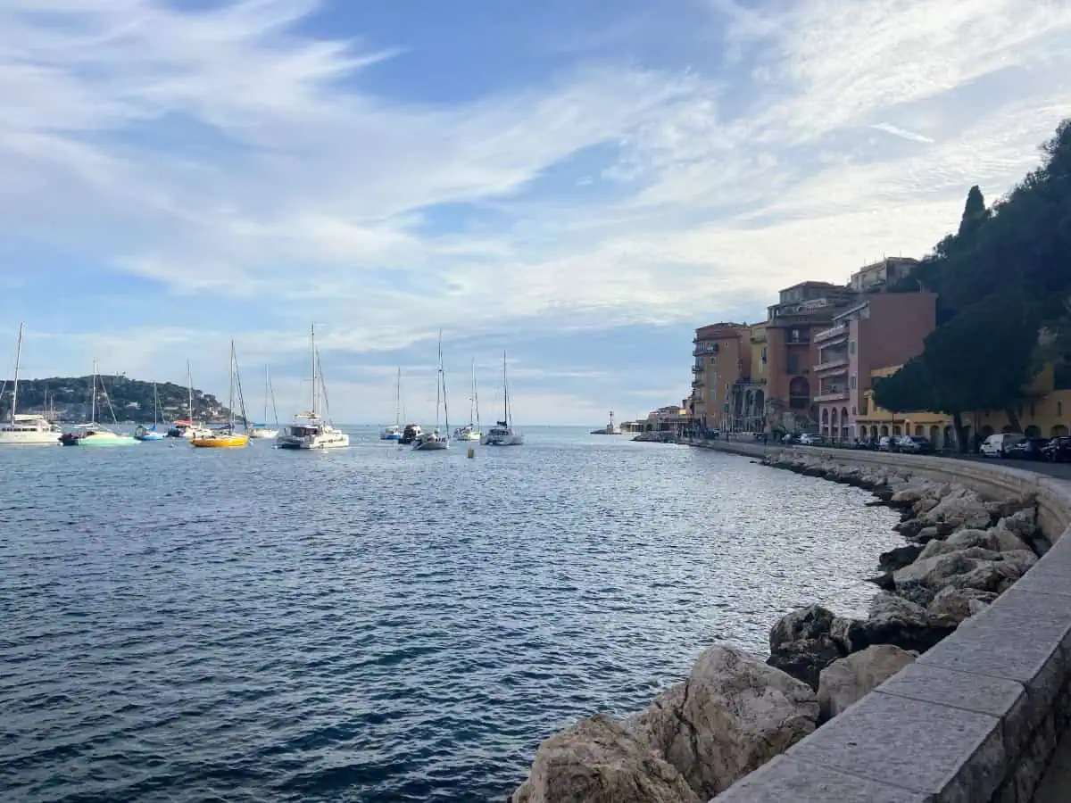 Walking along the coast from the train station into the old town of Villefranche sur Mer