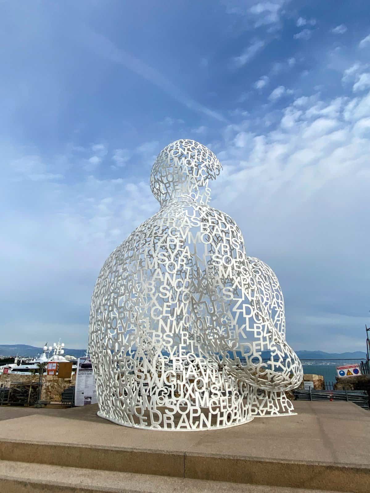 Le Nomade statue at the port in Antibes, Cote d'Azur