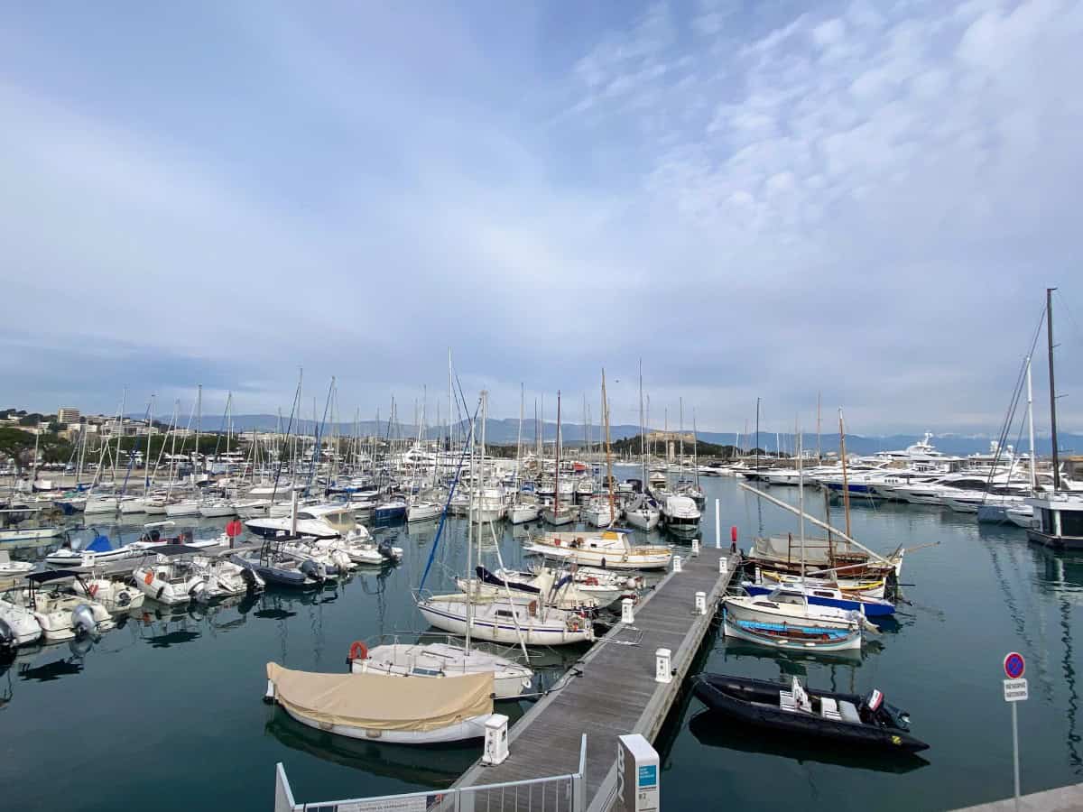 Boats docked at Port Vauban as seen on an Antibes day trip itinerary