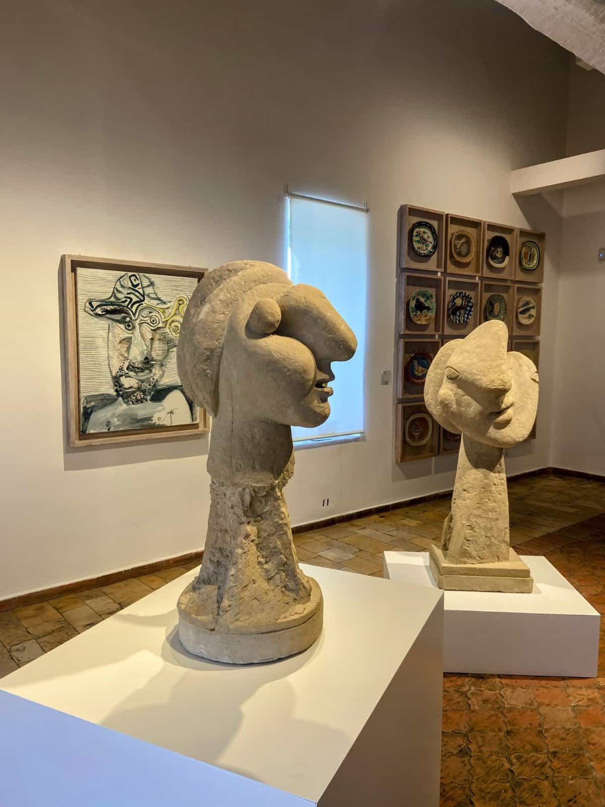 Sculptures at the Picasso Museum in Antibes, French Riviera