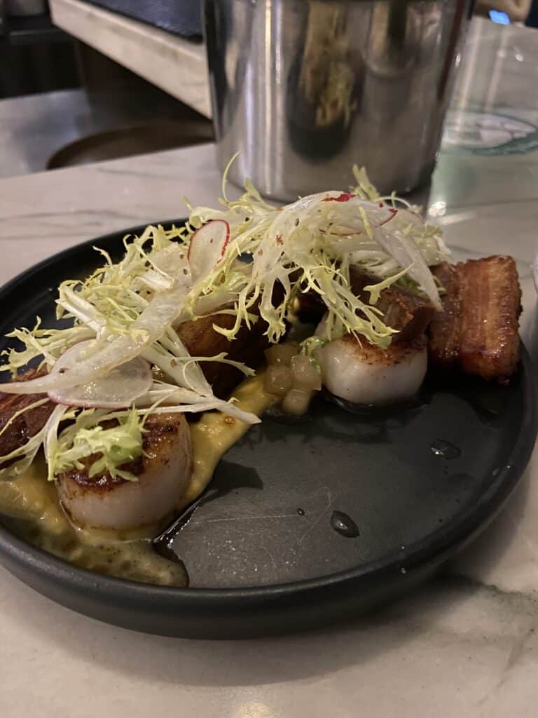 Where to Eat in Yaletown, Vancouver 37 pork and scallops from Fanny Bay Oysters, Yaletown, Vancouver