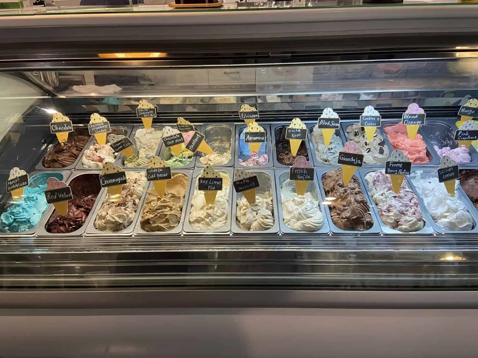 Where to Eat in Yaletown, Vancouver 31 All of the gelato flavours on offer in silver tins at Yaletown Gelato