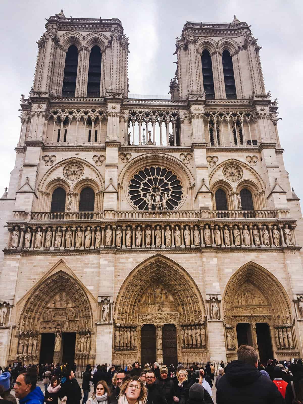 The Notre Dame Cathedral in Paris, France